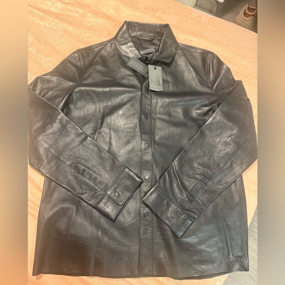JOHN VARVATOS LEATHER SHIRT JACKET SZ 50/L - Picture 5 of 7